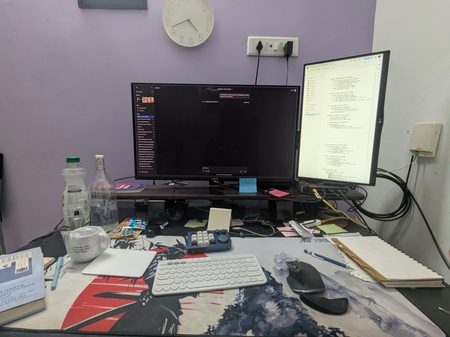 Zain's desk, Jan 2026